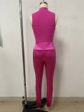 SC Solid Color Sleeveless Bodysuit 2 Piece Pants Set LSD-2737