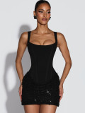 SC Sequin Patchwork Sling Mini Dress GWSD-D1995142