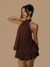 SC Sleeveless Backless Mesh Mini Dress GWSD-D1995166