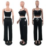 VIP1 Print Sling Tank Top Two Piece Pants Set QKYF-71640