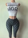 VIP1 Pre Order: About 7 work days shipping Letter Print Two Piece Shorts Set YUEM-202623