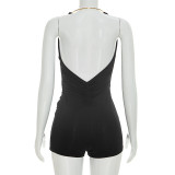 SC Sleeveless Backless Ruched Romper GDSF-J26RP124
