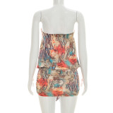 SC Print Off Shoulder Mini Dress GSZM-D26DS100
