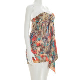 SC Print Off Shoulder Mini Dress GSZM-D26DS100