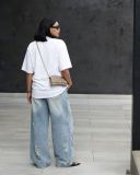 SC Plus Size Washed Holes Loose Jeans GYLN-3102