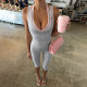 SC Color Block Sleeveless Tank Top Fifth Pants Suit DLSF-K6S06889A