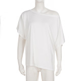 SC Solid Color Slash Shoulder T Shirts GPKJ-MR47002