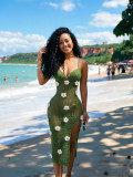 SC Crocheted Halterneck Split Beach Maxi Dress CM-60505