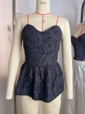 SC Solid Color Ruffles Backless Mini Dress GPBY-SH8317