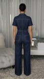 SC Short Sleeve Lapel Belt Jumpsuit OSM-AJ4501
