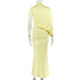 SC Slash Neck Irregular Maxi Dress GJYO-JD305212
