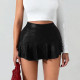 SC Solid Color Ruffles Mini Skirts GYHF-11759DBM