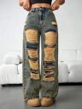 SC Retro Ripped Loose Straight Jeans GYXN-66288