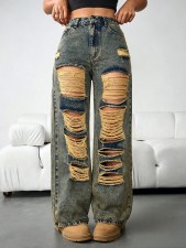 SC Retro Ripped Loose Straight Jeans GYXN-66288