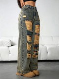 SC Retro Ripped Loose Straight Jeans GYXN-66288