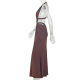 SC Halterneck Sleeveless Backless Maxi Dress GJYO-JD305261