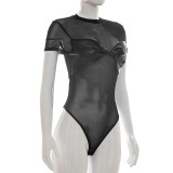SC Mesh Patchwork Short Sleeve Bodysuit GDSF-J26BS176