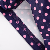 SC Polka Dots Print Halterneck Seventh Jumpsuit MXBF-J26JP132