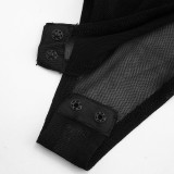 SC Mesh Patchwork Short Sleeve Bodysuit GDSF-J26BS176