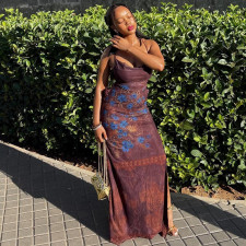 SC Sexy Print Backless Maxi Dress GJYO-JD305161