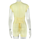 SC High Collar Sleeveless Romper GJYO-JP006330