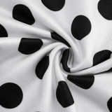 SC Polka Dots Print Halterneck Top Seventh Pants Suit GSZM-C26ST128