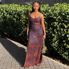 SC Sexy Print Backless Maxi Dress GJYO-JD305161