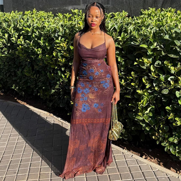 SC Sexy Print Backless Maxi Dress GJYO-JD305161