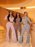SC Casual Print Zipper Long Sleeve Pants Suit YWXS-K26L2238