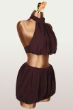 SC Solid Color Sleeveless Two Piece Skirts Set YWXS-K26L2248