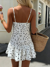 SC Polka Dots Print Sling Mini Dress YWXS-K26L2381