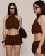 SC Solid Color Sleeveless Two Piece Skirts Set YWXS-K26L2248