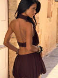 SC Solid Color Sleeveless Two Piece Skirts Set YWXS-K26L2248