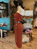 SC Solid Color Wrap Chest Split Long Dress YWXS-K26L2142