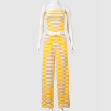 SC Backless Striped Bow Tube Top Pants Set GFRT-32620SBY