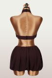 SC Solid Color Sleeveless Two Piece Skirts Set YWXS-K26L2248