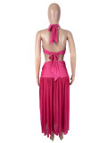 SC Sexy Solid Color Tube Top Two Piece Skirts Set SHD-9980