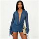 SC Solid Color Mesh Long Sleeve Tops Short Suit SHD-9984