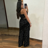 SC Polka Dots Print Tassel Two Piece Pants Set YF-11014