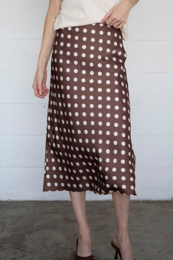 SC Polka Dot Print Slim Long Skirt QMZF-18023