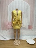 SC Deep V Neck Sleeveless Ruched Mini Dress SFY-863