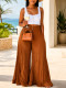 SC Solid Color Press Pleated Loose Pants QYMF-N108