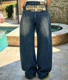 SC Plus Size Fashion Loose Straight Jeans GYLN-4974