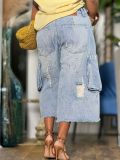 SC Plus Size Fashion Holes Raw Edge Seventh Jeans GYLN-0998