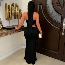 SC Sexy Hollow Out Backless Tube Top Maxi Dress BY-7696