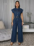 SC Fashion Patchwork Sleeveless Loose Jumpsuit OSM-4502
