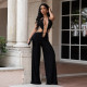 SC Sexy Tie Up Backless Solid Color Jumpsuit BY-7687