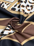SC Plus Size Solid Color Tops Leopard Wide Leg Pants Suit GAWE-6748