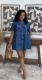 SC Bow-Tie Denim Short Sleeve Mini Dress GADE-6731