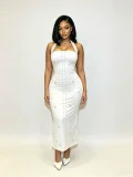 SC Halterneck Hot Drill Maxi Dress GADE-98311
